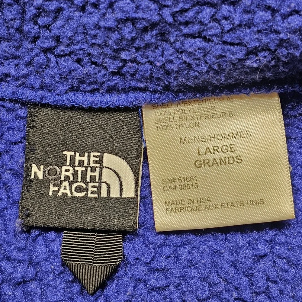 The North Face Denali Fleece Vest Mens Large Royal Blue Full Zip Hiking Retro